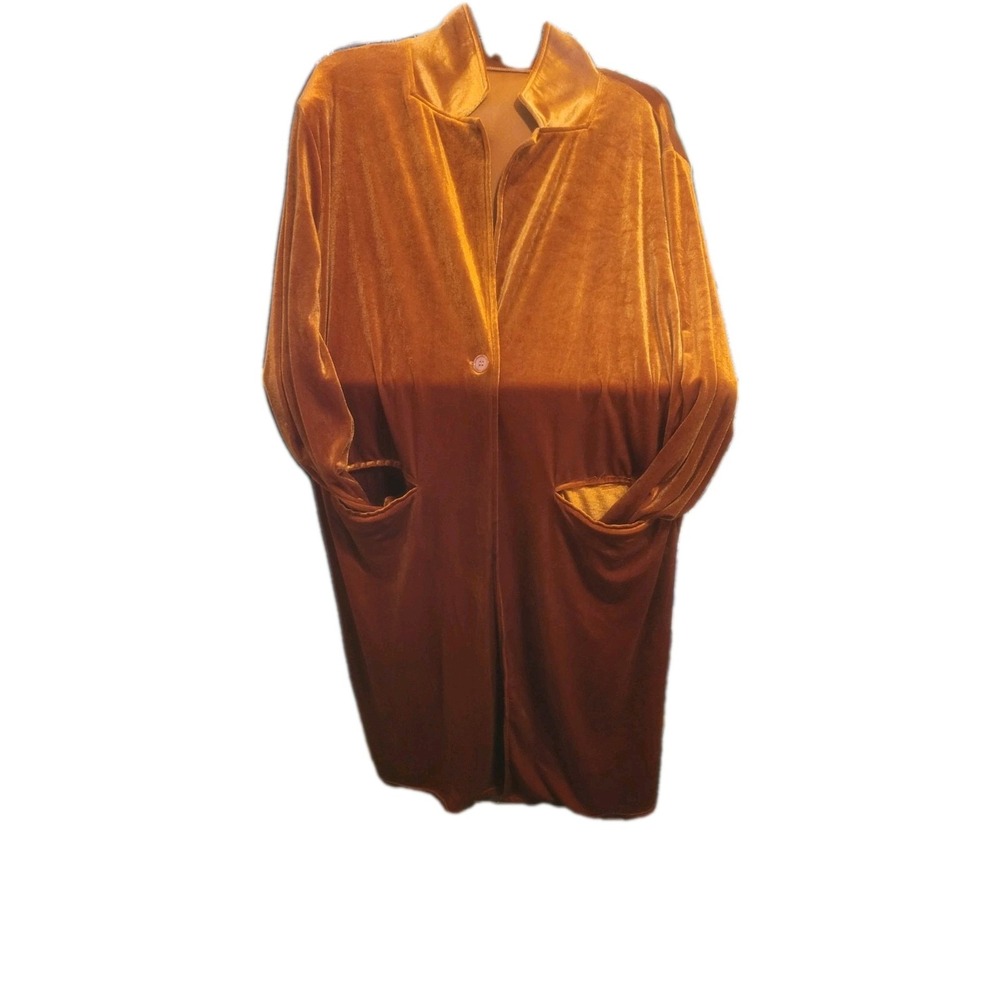 Shein--Women's Burnt Orange Velour Duster,‎ Size 2xl